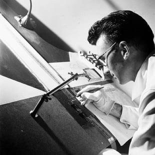 Norman_mclaren_drawing_on_film_-_1944